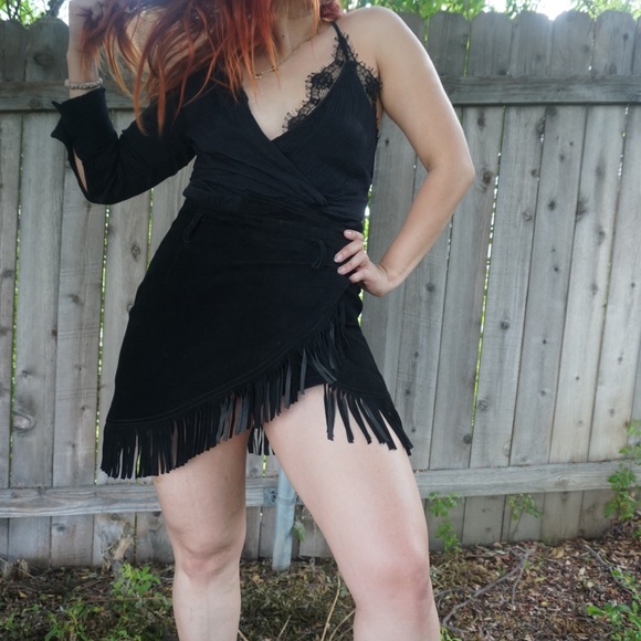 Cache real leather fringe skirt - Picture 3 of 12
